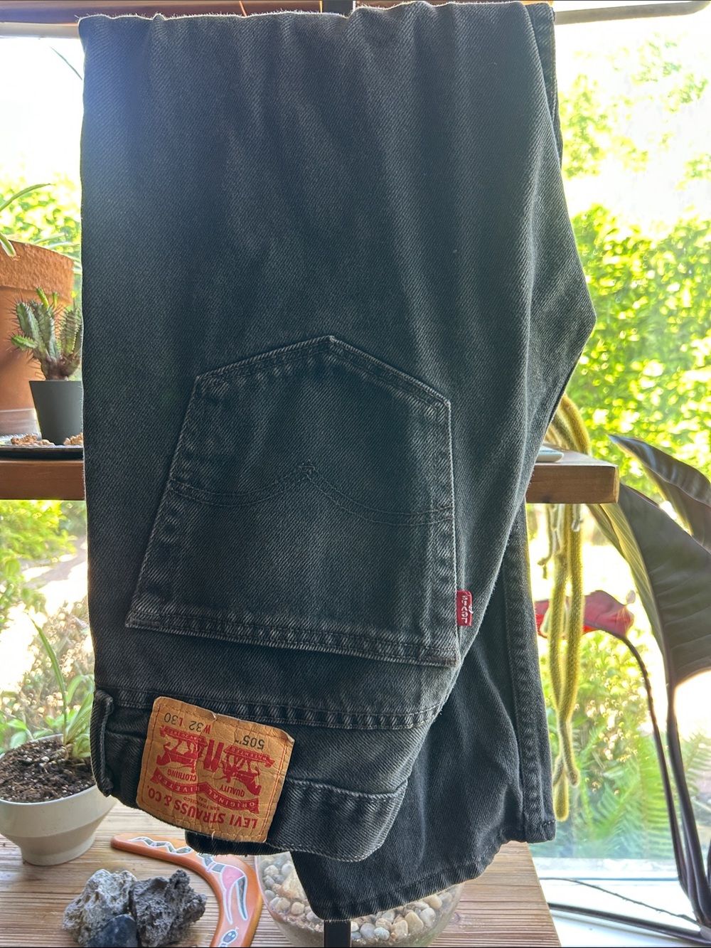 Levi's Charcoal Black Denim Jeans with Red Tab